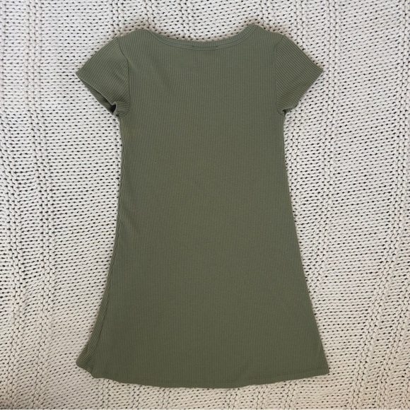 Old Navy Green Ribbed Girl's Dress Size Small (6-7) - Picture 2 of 4